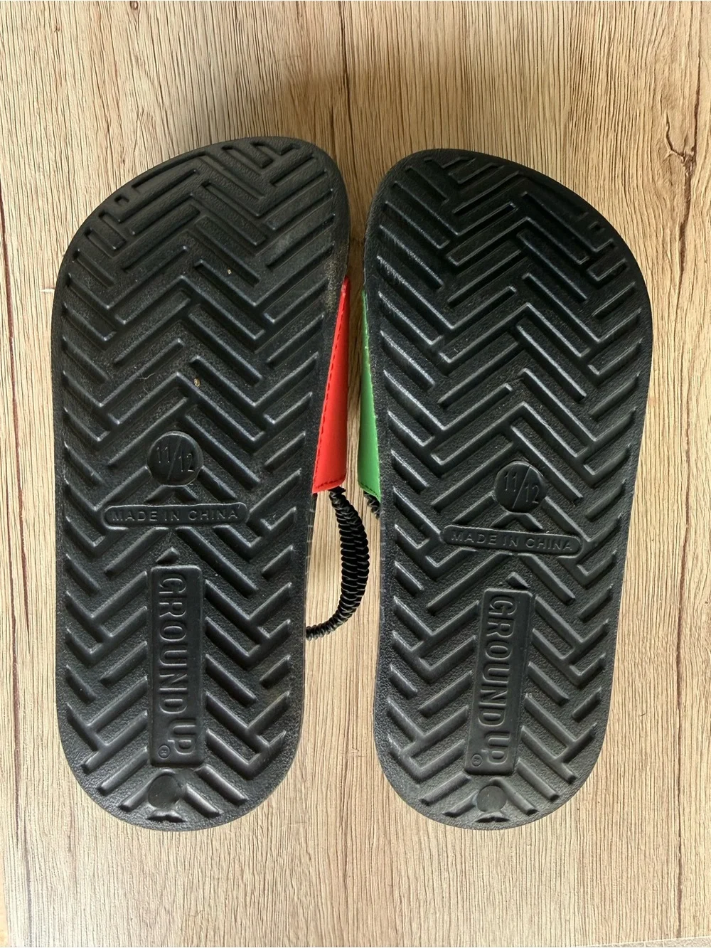 Kids Character Slide Sandals in Red and Green size 11/12